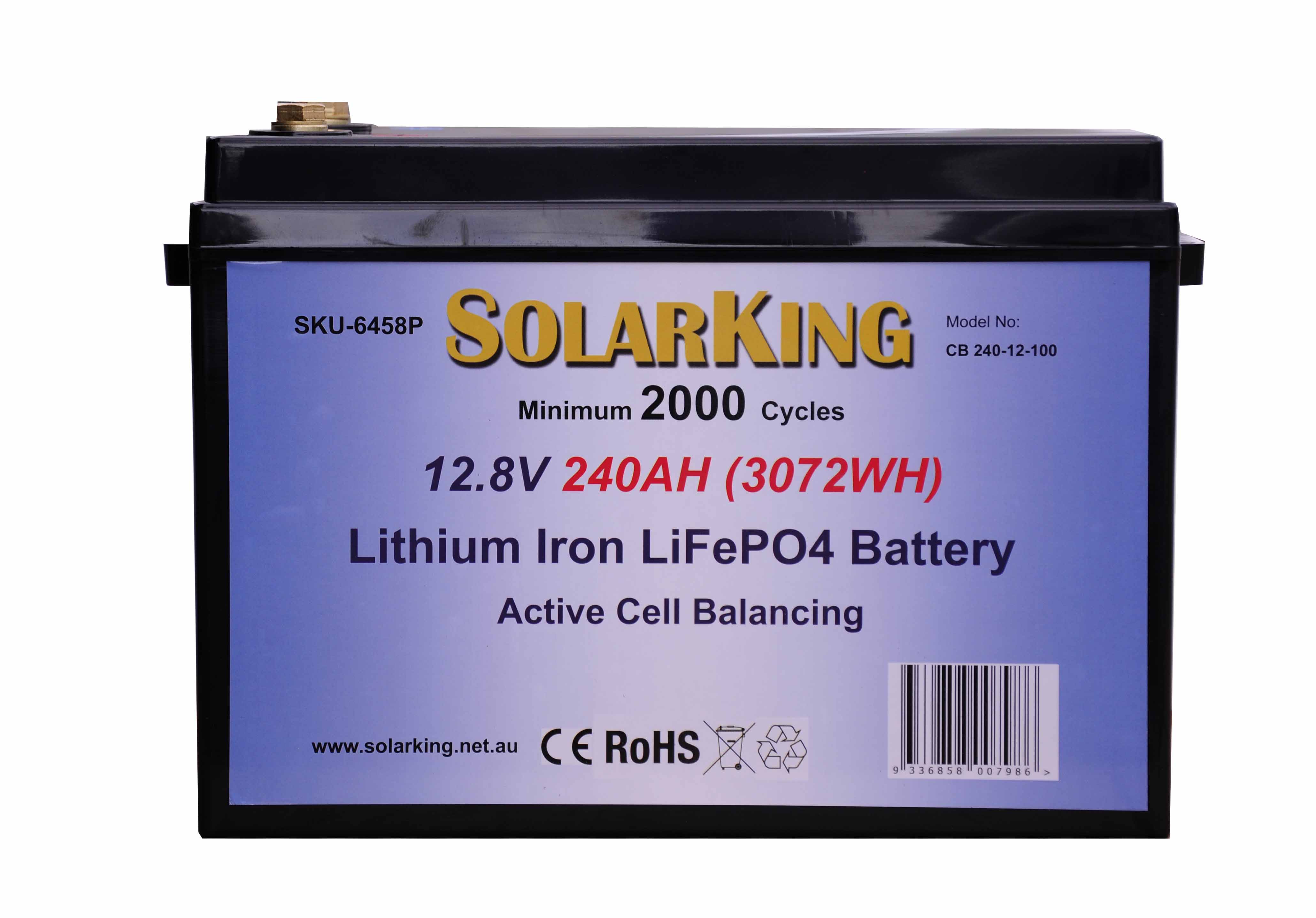 12.8V 240AH Solarking Lithium Iron Battery Plastic Case  CB-240-12-100